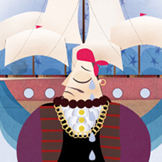Illustraciones para el libro Vidas Piratas. Editorial Sigmar. Año 2011.